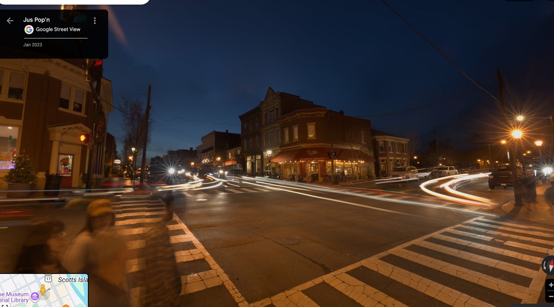 Downtown Fredericksburg at night