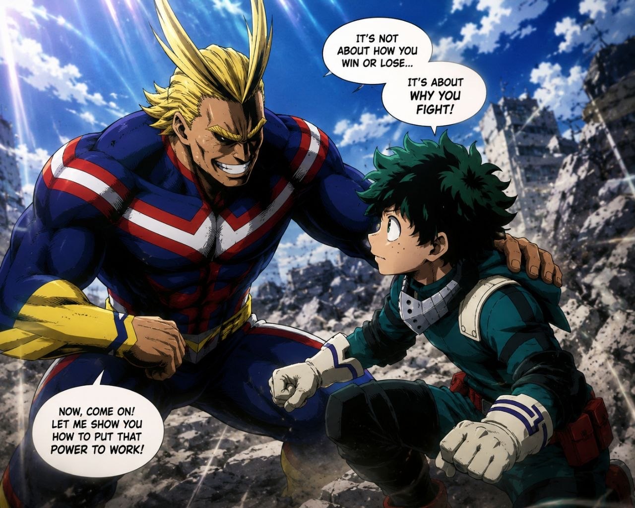 All Might mentoring Izuku 'Deku' Midoriya